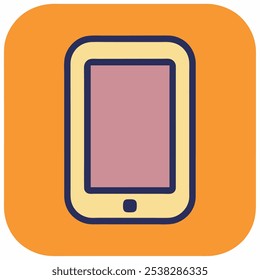 A simple, yet bold illustration of a smartphone, perfect for use in app interfaces, presentations, or any project that needs a clean and modern look.