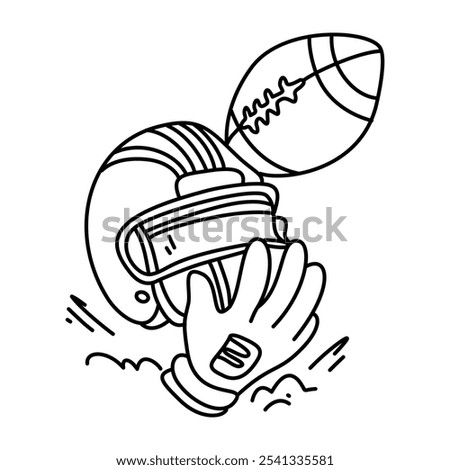 A simple yet bold line art design representing the Super Bowl, ideal for sports-related content or promotional materials