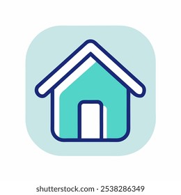 A simple yet effective home icon, perfect for use in web design, app interfaces, or any project that needs a clear and recognizable home symbol. This icon is available in various formats and sizes.