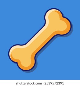 A simple yet effective illustration of a dog bone, perfect for use in pet-related designs, websites, or apps. This cartoon-style image is sure to bring a smile to any dog lover's face.