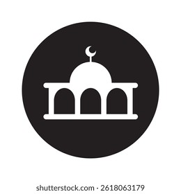 A simple yet elegant black and white vector illustration of a mosque.