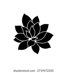 Una silueta simple pero elegante en blanco y negro de una planta suculenta, perfecta para diseños minimalistas y temas botánicos.