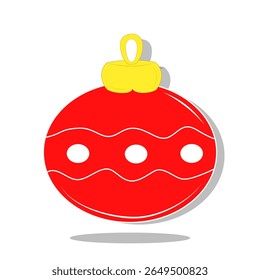 A simple yet elegant bright red Christmas bauble, a timeless symbol of holiday cheer. Versatile for various festive designs and decorative purposes.