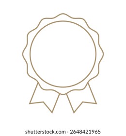 Design simples, mas elegante do emblema do vetor marrom simbolizando realização, reconhecimento e qualidade, perfeito para representar prêmios ou certificações