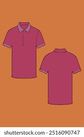 A simple yet elegant design of a pink polo shirt, featuring short sleeves and a collared neckline. Perfect for casual wear, this versatile shirt can be dressed up or down for any occasion.