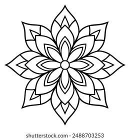 A simple yet elegant floral design for a flower mandala pattern illustration.