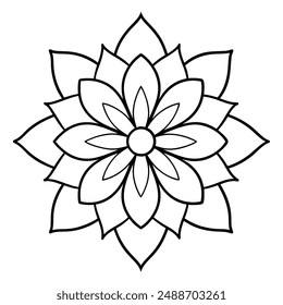 A simple yet elegant floral design for a flower mandala pattern illustration.