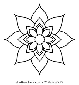 A simple yet elegant floral design for a flower mandala pattern illustration.