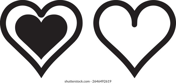 Simple Yet Elegant Heart Illustrations Depicting Love Togetherness and Connection in a Minimalist Black and White Style