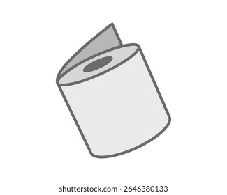 A simple yet elegant illustration of a paper roll, partially unfurled.  Perfect for representing cleanliness, simplicity, or new beginnings.