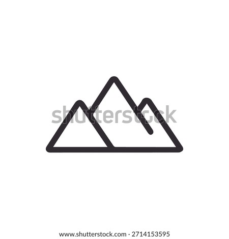 A simple yet elegant line art icon featuring a mountain range ideal for travel apps outdoor branding websites and nature themed designs