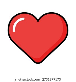 A simple yet elegant red heart vector illustration, perfect for designs, logos, and digital art. Ideal for Valentine's Day, love, and affection themes.