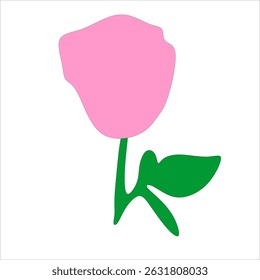 A simple yet elegant rose icon featuring a blooming flower with delicately curved petals and a slender stem. The design captures the natural beauty and romantic symbolism of the rose, making it suita