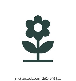 A simple yet elegant vector flower icon. Perfect for nature, gardening, or eco-friendly designs. Ideal for logos, websites, and projects related to flowers and nature