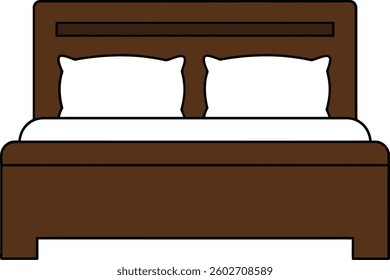 A simple yet elegant wooden bed with two fluffy white pillows, embodying a serene atmosphere perfect for rest and relaxation.