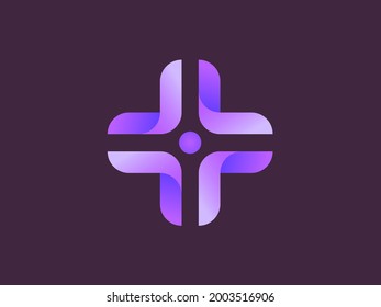 A simple yet fun medical cross logo. With gradient colors that look fresh and modern.