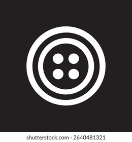 Simple yet iconic white button design on a black background ideal for minimalist fashion and graphic arts. Perfect for backgrounds and icons