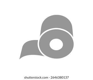 Simple yet impactful gray icon of a roll of paper, perfect for representing concepts of renewal, process, or continuous flow.