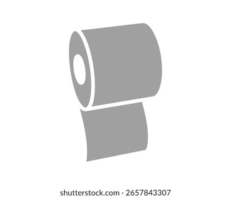 Sencillo pero impactante rollo gris de icono de papel.  Perfecto para diseños minimalistas, interfaces de App o para representar conceptos de suministro, consumo o gestión de recursos.