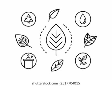 A simple yet impactful illustration depicting the importance of sustainability. The image features various eco-friendly icons, symbolizing concepts like recycling, water conservation.