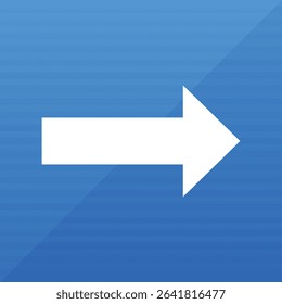 A simple yet impactful image featuring a solid white arrow pointing towards the right, set against a vibrant blue background. The composition is clean, modern, and visually clear.
