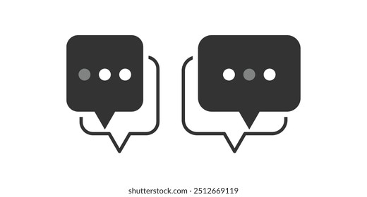 Simple yet impactful, these sleek chat bubble icons are perfect for enhancing communication elements in your designs. Can be used for ui animations. Vector illustration concept.