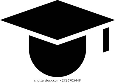 Um ícone simples, mas significativo, que representa a graduação e a realização acadêmica, perfeito para instituições educacionais, sites ou materiais.