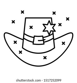 Simple yet Modern cowboy hat vector icon design