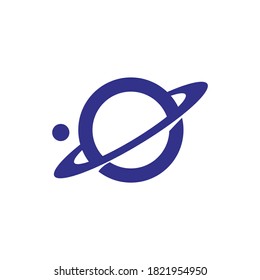 A simple yet modern logo/illustration design displaying a planet with its ring. 