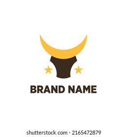 Un diseño de logotipo sencillo, moderno y único que combina la cabeza de toro con la luna. 