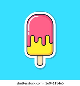 A simple yet playful and cut Ice Cream Sticker Design. 
