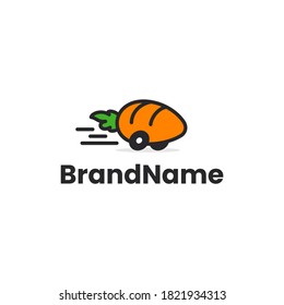 A simple yet playful fun logo/illustration design combining carrot and car. 