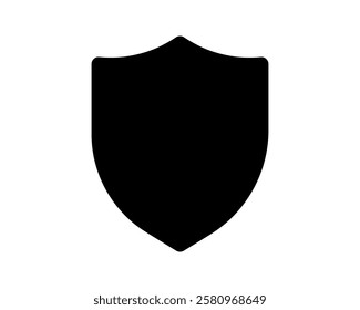 Simple yet powerful black shield icon. Perfect for websites, apps, presentations  marketing materials needing security, protection or safety themes.