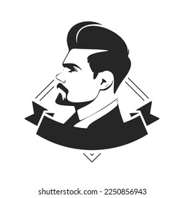 A simple yet powerful black and white logo depicting a brutal man. A bold and dynamic logo that makes a strong impression.
