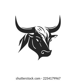 Simple yet powerful Black and white bull logo. Perfect for any company looking for a stylish and professional look.