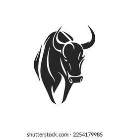 Simple yet powerful Black and white bull logo. Perfect for a fashion brand or high end product.