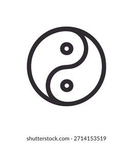 Ein einfaches, aber kraftvolles schwarz-weißes Yin-Yang-Symbol, das die Balance zwischen Dualität und Verbundenheit perfekt für spirituelle und philosophische Themen verkörpert.