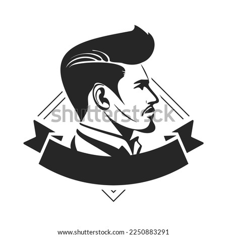 A simple yet powerful black and white logo depicting a brutal man. Elegant style with a sophisticated and sophisticated look.