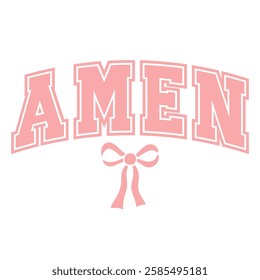 Simple yet powerful Christian typography design with "Amen" and a decorative bow, great for faith-based projects.