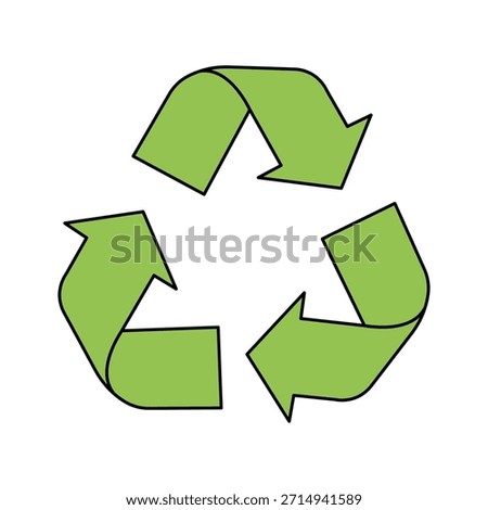 A simple yet powerful green recycling symbol icon, universally recognized as a sign for environmental protection, sustainability, and responsible consumption.