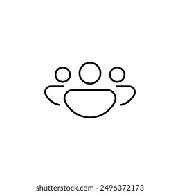 Simple yet powerful group icon, symbolizing unity, teamwork, and collaboration. Ideal for user interface, web design, and mobile apps representing community, partnership, and social connection