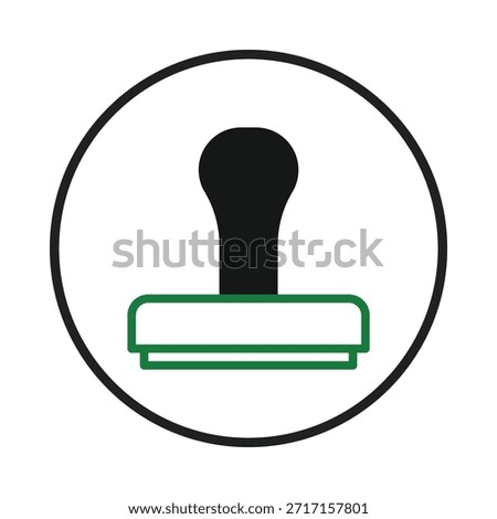 Simple yet powerful icon of a rubber stamp encircled, suggesting verification and legitimacy. This emblem represents official approval, document authorization, and business compliance within a