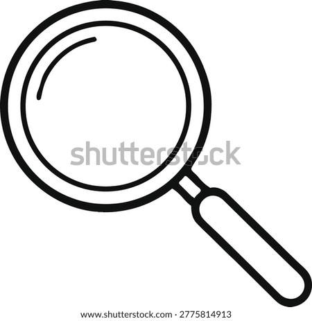 A simple yet powerful illustration of a magnifying glass, symbolizing search, investigation, and the pursuit of knowledge through detailed examination.