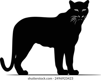 A simple yet powerful silhouette of a black panther, standing tall and proud