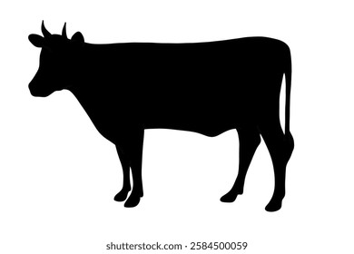 A simple yet powerful silhouette of a cow, representing nature, agriculture, and the significance of cattle in human life