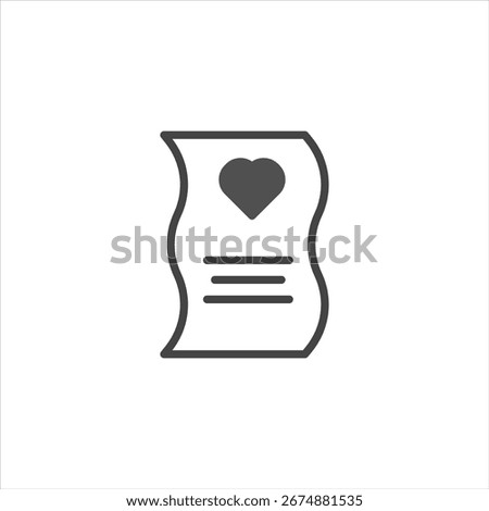 A simple yet profound representation of love and heartfelt communication. This image depicts a letter adorned with a heart, symbolizing affection and sincere emotions. It is suitable for conveying