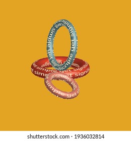 simple yet significant 3d ring revolve illustration vector