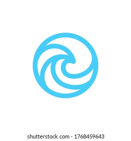 Una línea de arte simple pero sofisticada de diseño de logotipo de ondas.