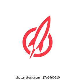 A simple yet sophisticated rocket logo design. 