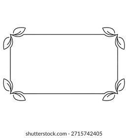 Marco de Vector simple pero sofisticado con hojas, ideal para fines de Diseño gráfico y decoración.
